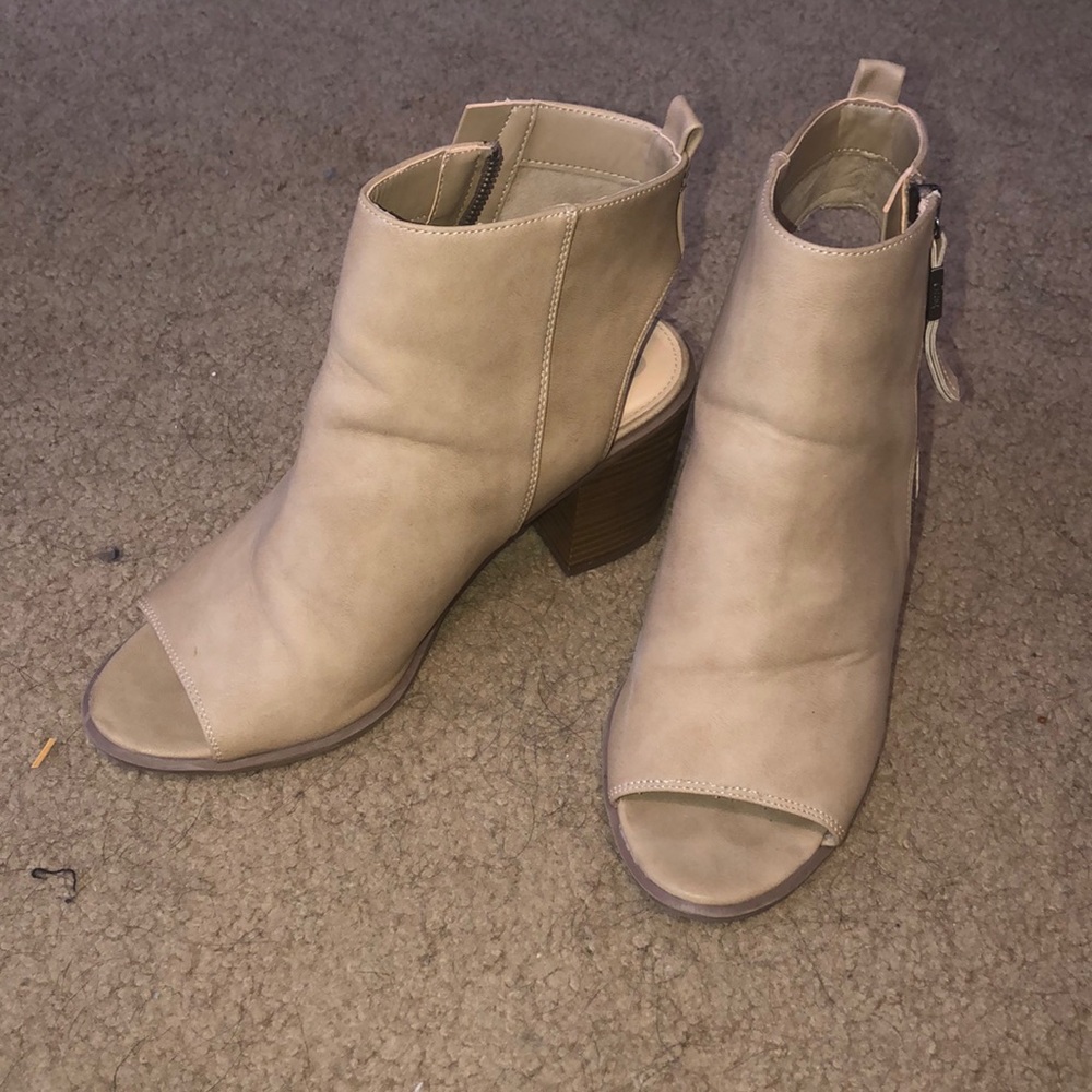 Open toe booties